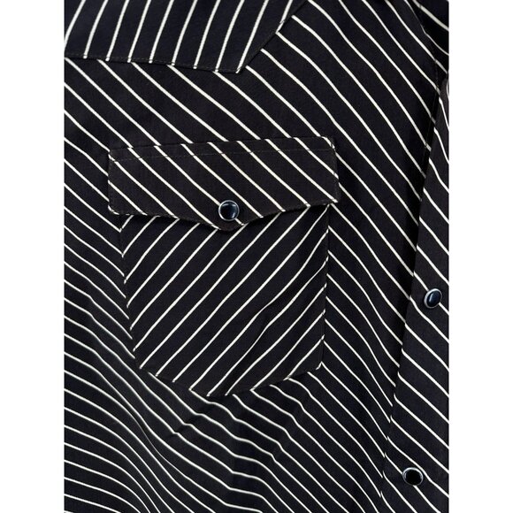 Sergio Vadducci 90’s Western Rodeo Short Sleeve Pearl Button Strip Shirt Size L - Picture 6 of 13